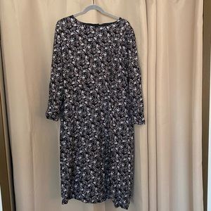LOFT Plus Black Floral Dress size 18